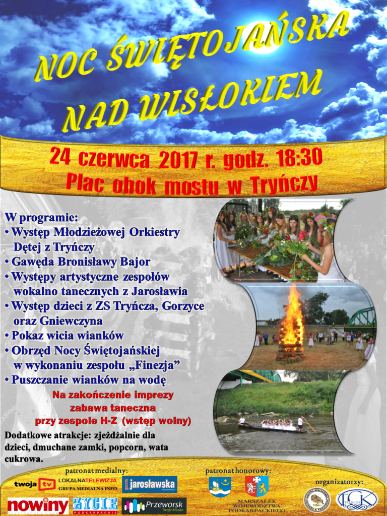 plakat Noc Świętojańska 2017 - z patronatami A3