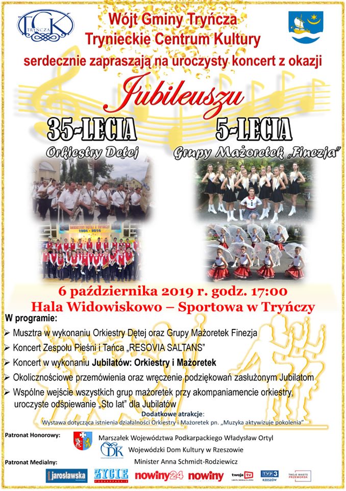 Koncert Jubileuszowy Młodzieżowej Orkiestry Dętej oraz Grupy Mażoretek „Finezja