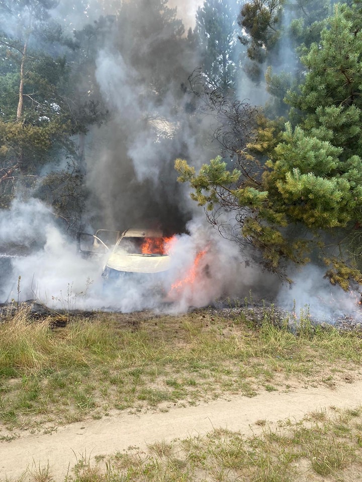 Pożar samochodu w Ubieszynie