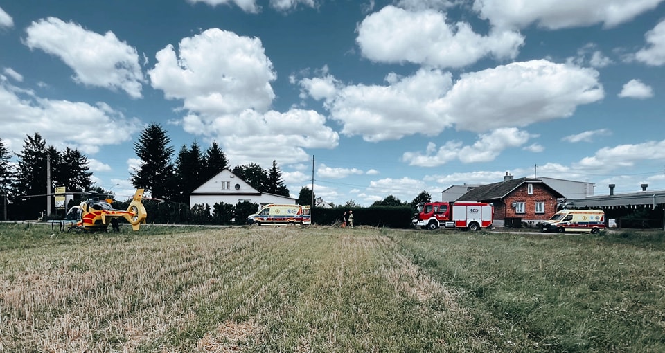 Lądowanie śmigłowca LPR w Przeworsku