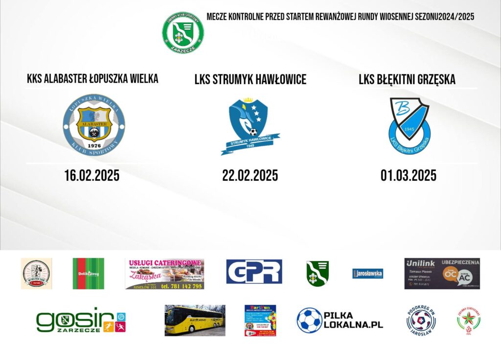 Plan Gier Kontrolnych Drużyny Seniorów 1 Plan Gier Kontrolnych Drużyny Seniorów