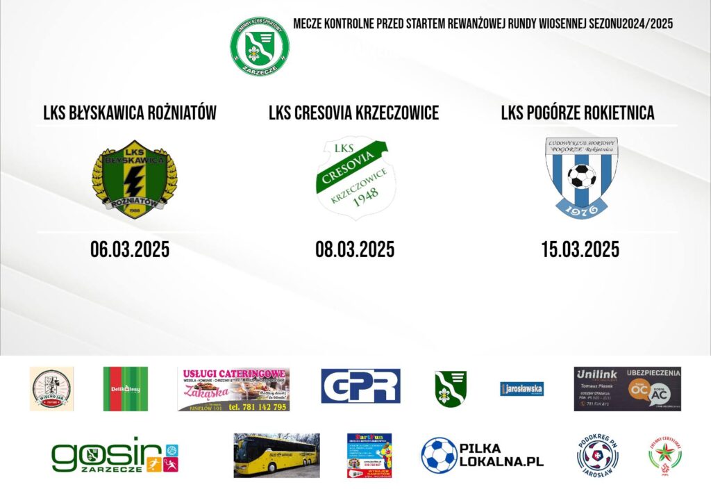 Plan Gier Kontrolnych Drużyny Seniorów 2 Plan Gier Kontrolnych Drużyny Seniorów