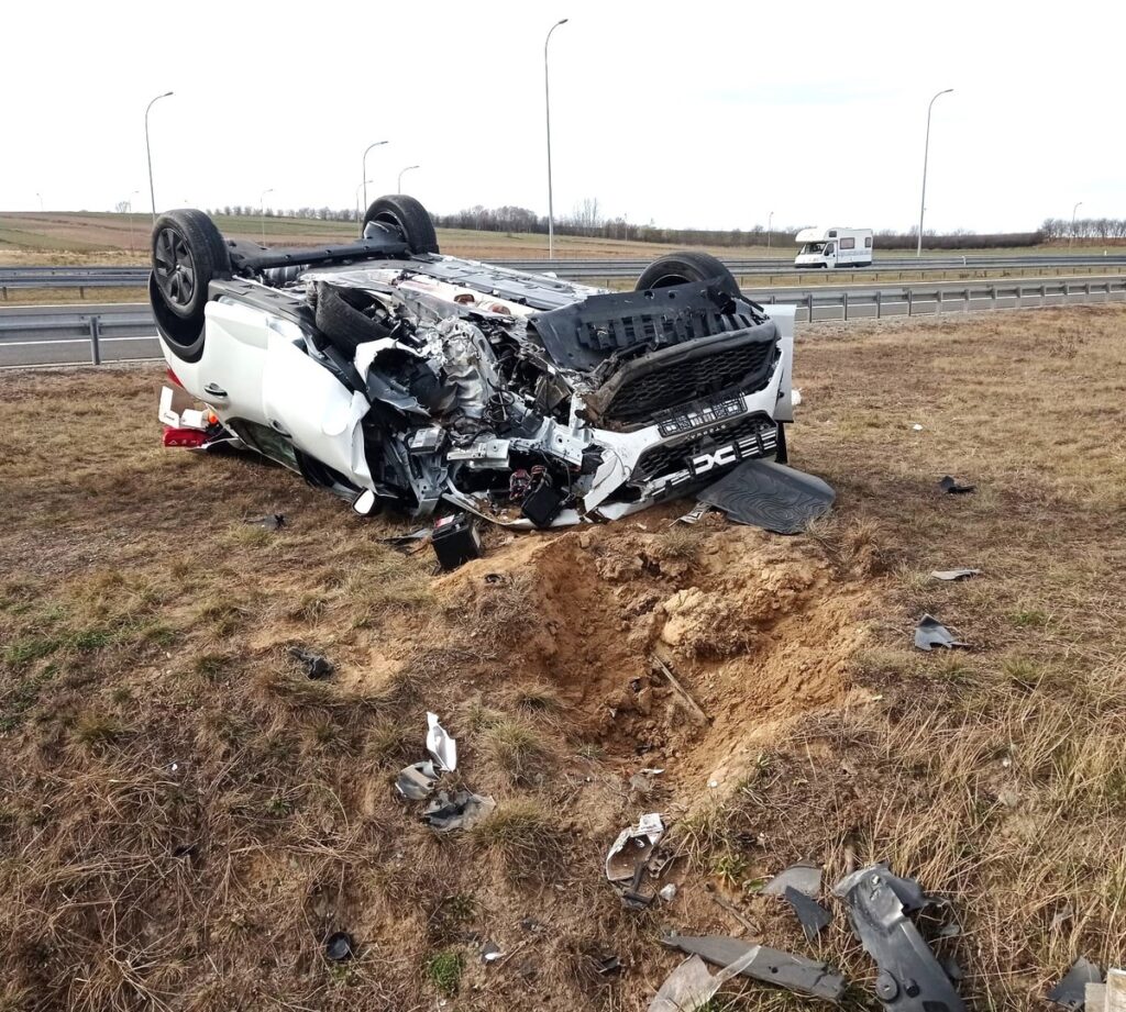 Wypadek na autostradzie A4 w Mirocinie