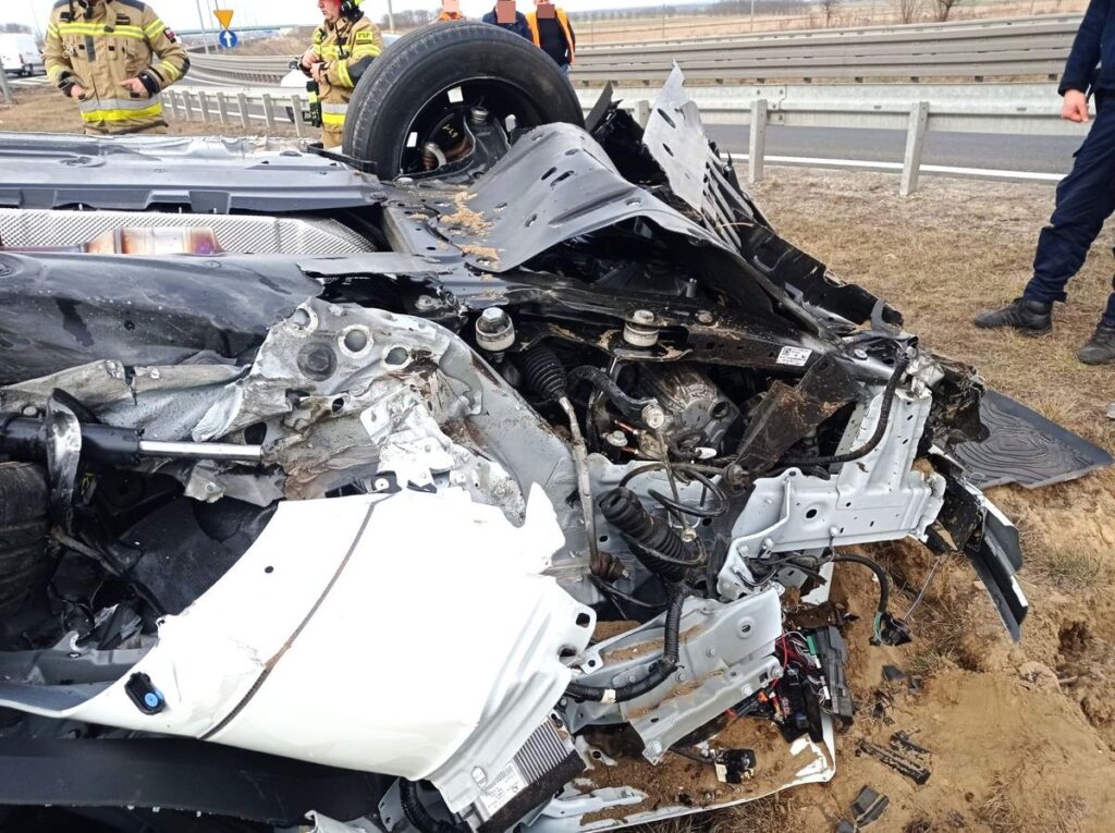 Wypadek na autostradzie A4 w Mirocinie
