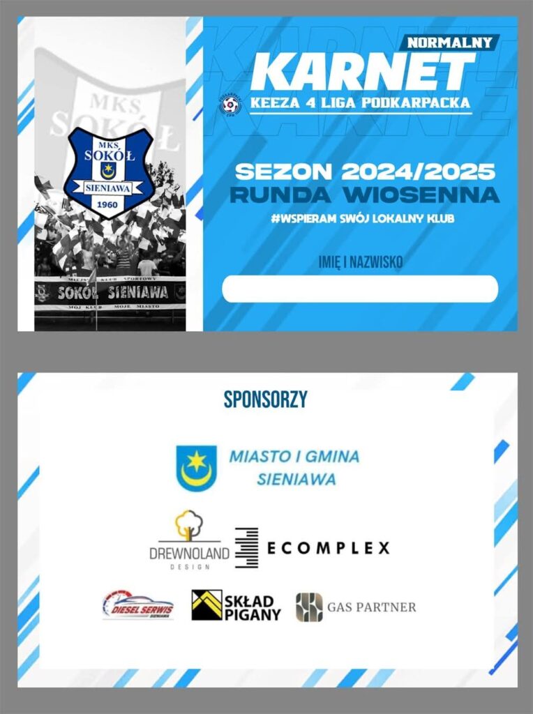 "Sokół Sieniawa" przypomina kibicom o karnetach na rundę wiosenną