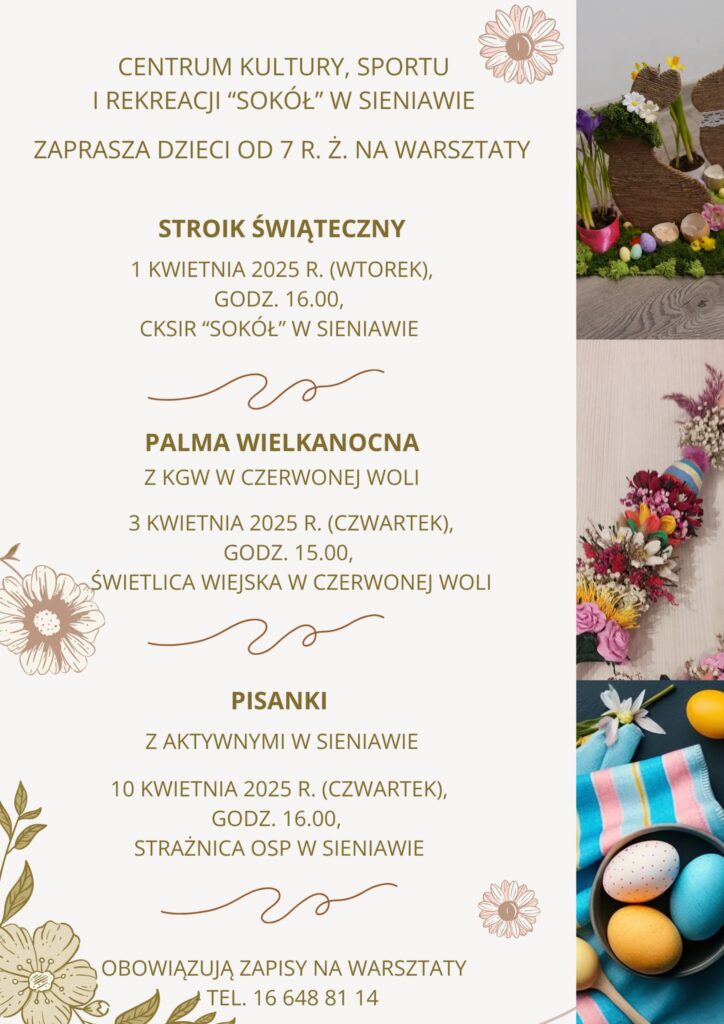 Wielkanocne warsztaty a może Dzień Marchewki? Ruszają zapisy w Sieniawie
