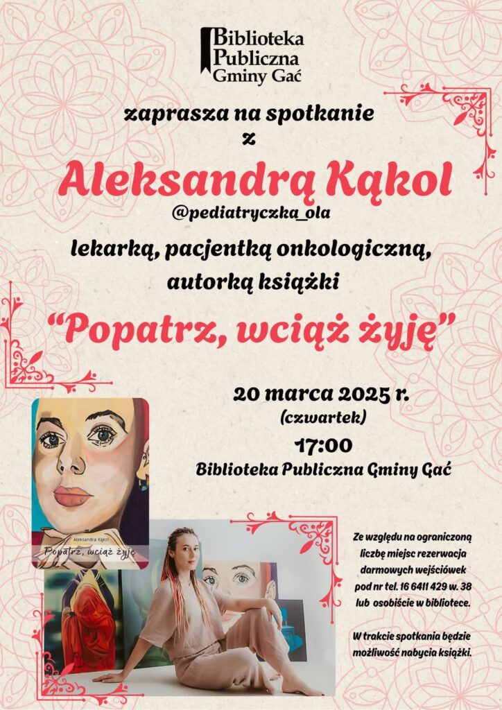 Spotkanie autorskie z Aleksandrą Kąkol w Bibliotece w Gaci 1 Spotkanie autorskie z Aleksandrą Kąkol w Bibliotece w Gaci