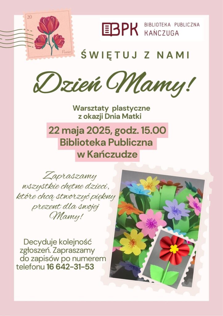 Dzień Mamy w Bibliotece w Kańczudze! Warsztaty plastyczne dla dzieci