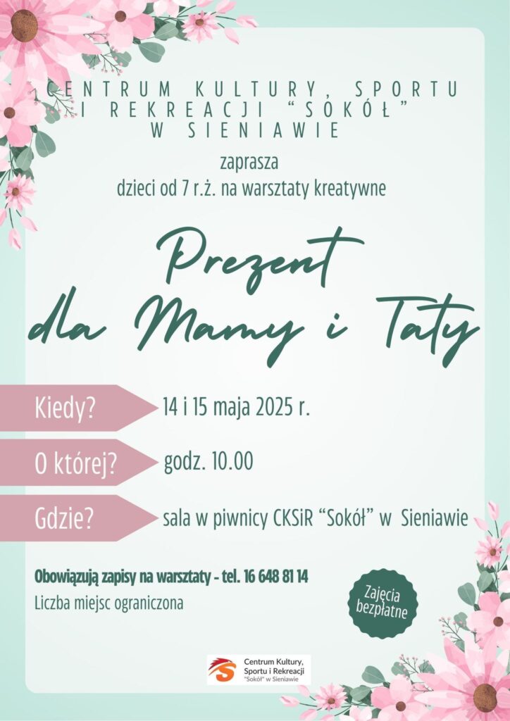 Kreatywny prezent na Dzień Matki i Ojca? Zrób go sam w Sieniawie 1 Kreatywny prezent na Dzień Matki i Ojca? Zrób go sam w Sieniawie