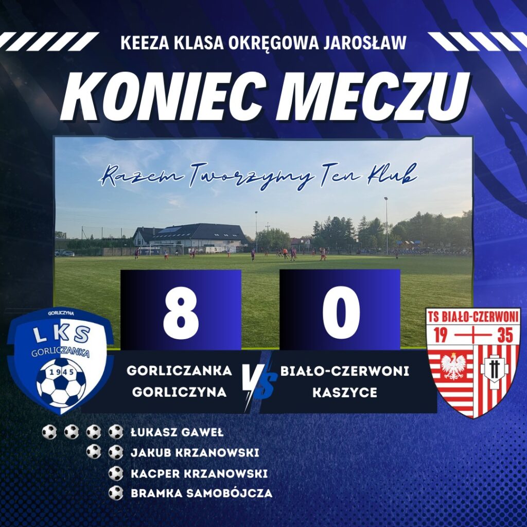 Demolka na stadionie w Gorliczynie! LKS Gorliczanka rozgromiła Kaszyce 8:0 1 Demolka na stadionie w Gorliczynie! LKS Gorliczanka rozgromiła Kaszyce 8:0