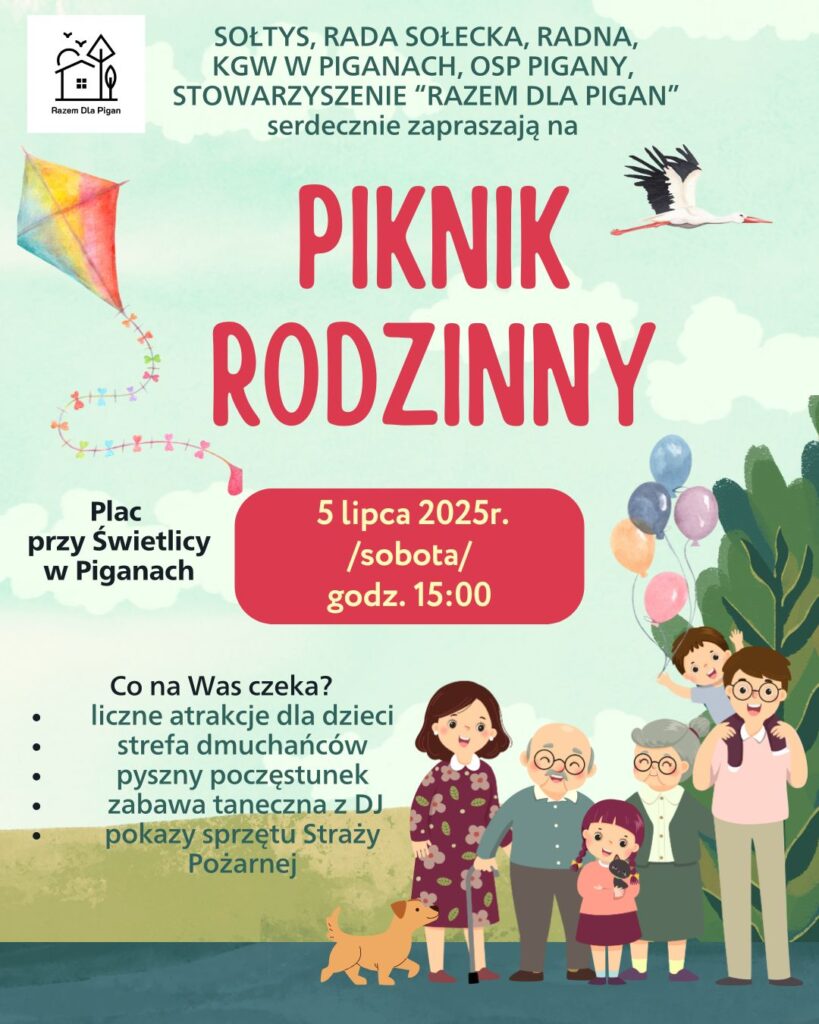 Piknik Rodzinny w Piganach w nowym terminie. Znamy datę 1 07052