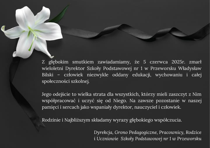 Nie żyje Władysław Bilski. Przeworska społeczność szkolna żegna wieloletniego Dyrektora