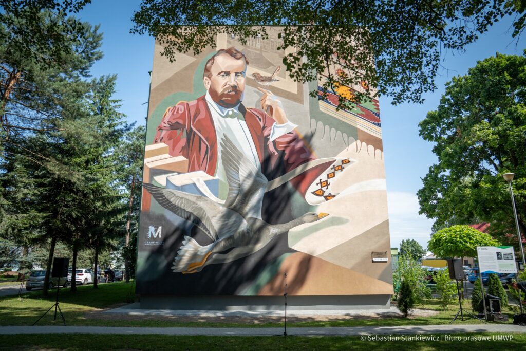 W Zarzeczu odsłonięto mural poświęcony Włodzimierzowi Dzieduszyckiemu. Uczczono patrona roku 2025 1 Mural Dzieduszyckiego w Zarzeczu