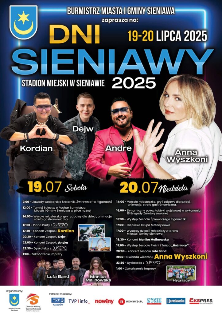 Dni Sieniawy 2025: Znamy pełny program. Wystąpią Anna Wyszkoni, Kordian i Andre 1 0719