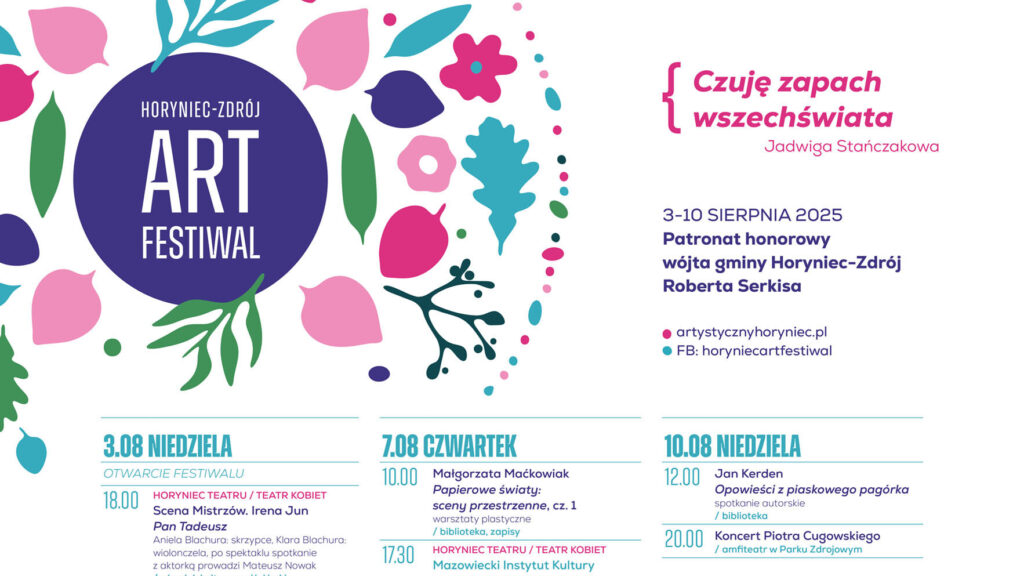 HORYNIEC ART FESTIWAL plakat A1 program v4