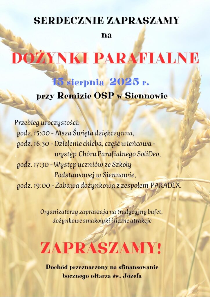 Święto plonów i szczytny cel. Siennów zaprasza na dożynki parafialne 1 532939707 1069973575284639 5529276150266689479 n