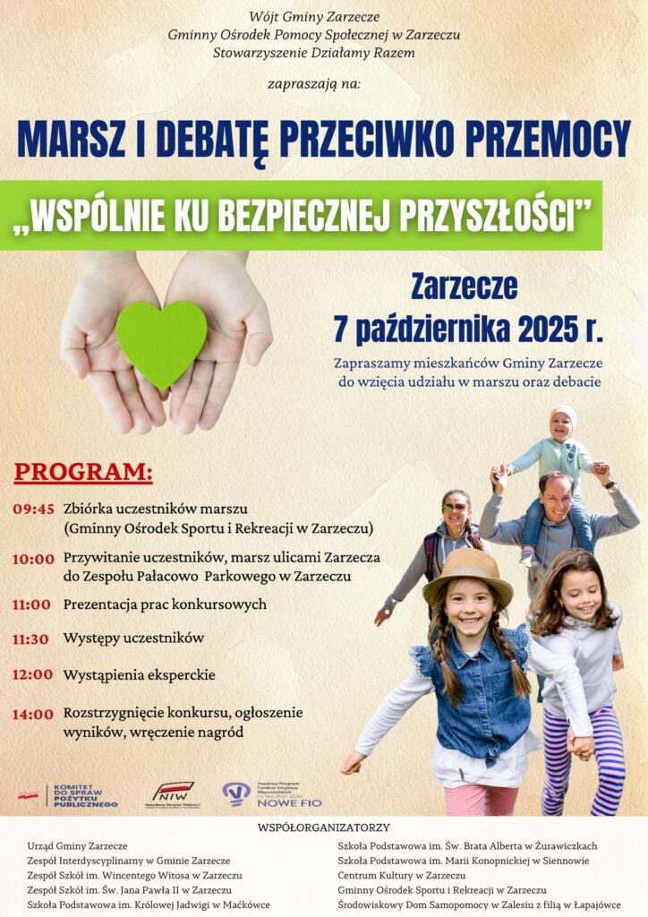 Marsz i debata przeciwko przemocy. W Zarzeczu odbędzie się akcja "Wspólnie ku bezpiecznej przyszłości" 1 1007