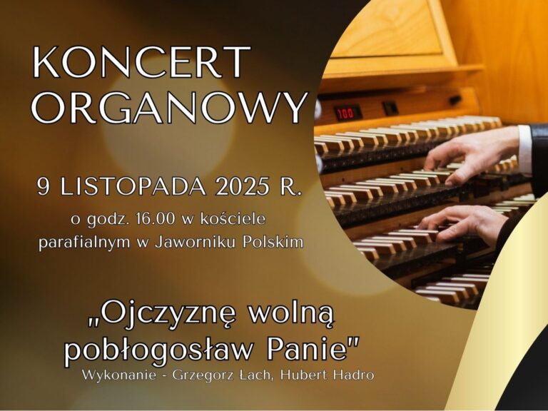 Plakat Koncert Organowy Jawornik Polski