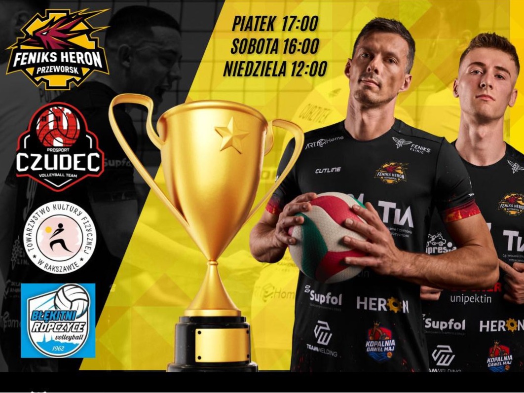 Grafika Zapowiadająca Turniej Finałowy O Mistrzostwo I Ligi Podkarpackiej W Siatk&oacute;wce W Przeworsku Z Udziałem Feniks Heron