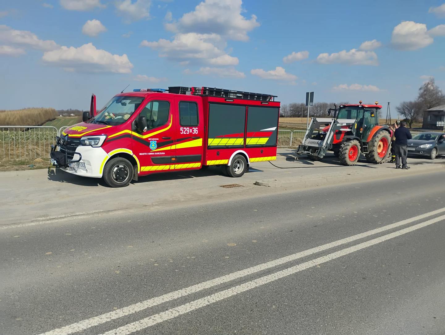 Strażacy Z Osp Kańczuga Podczas Działań Związanych Z Zapobieganiem Rozprzestrzenianiu Się Asf.