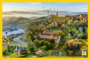 Krajobraz Podkarpacia z zaproszeniem do udziału w plebiscycie Cuda Polski National Geographic Traveler