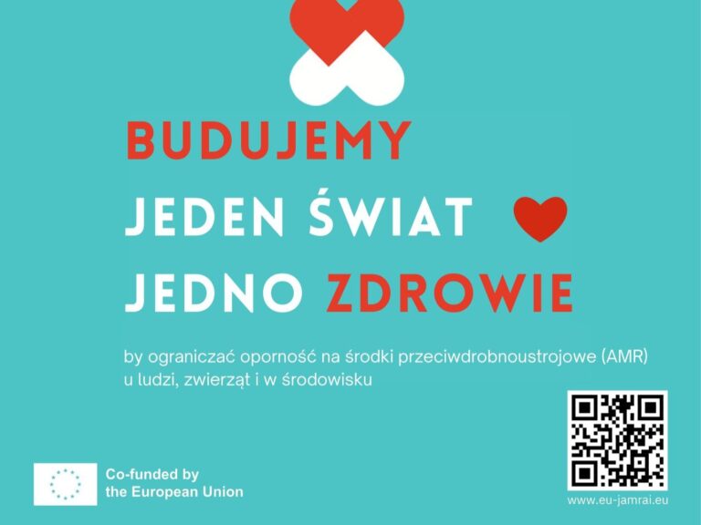 Materiały kampanii dotyczącej antybiotykooporności (AMR) i zasad odpowiedzialnego stosowania antybiotyków.
