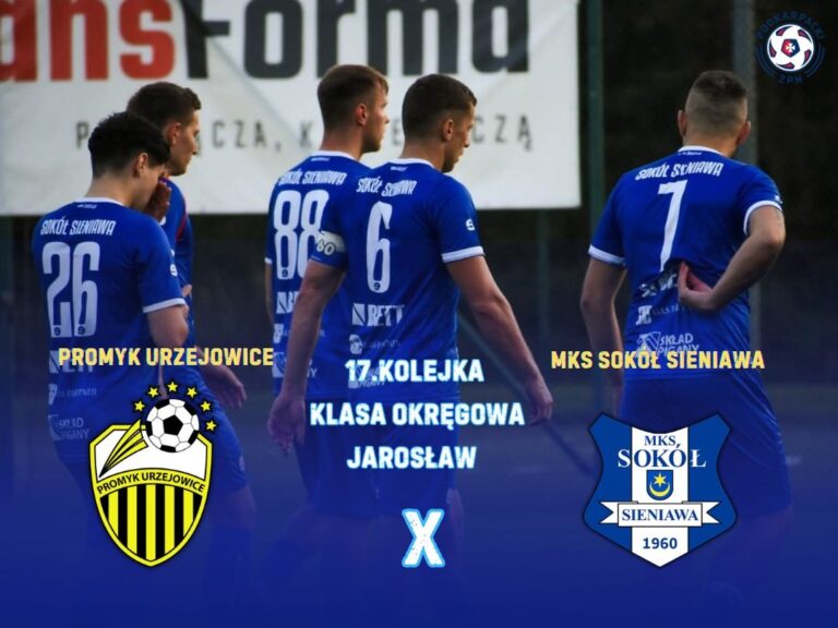 Piłkarze podczas meczu ligowego na boisku w Urzejowicach