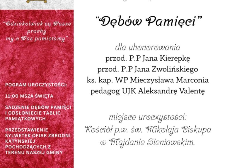 Dęby Pamięci w Majdanie Sieniawskim