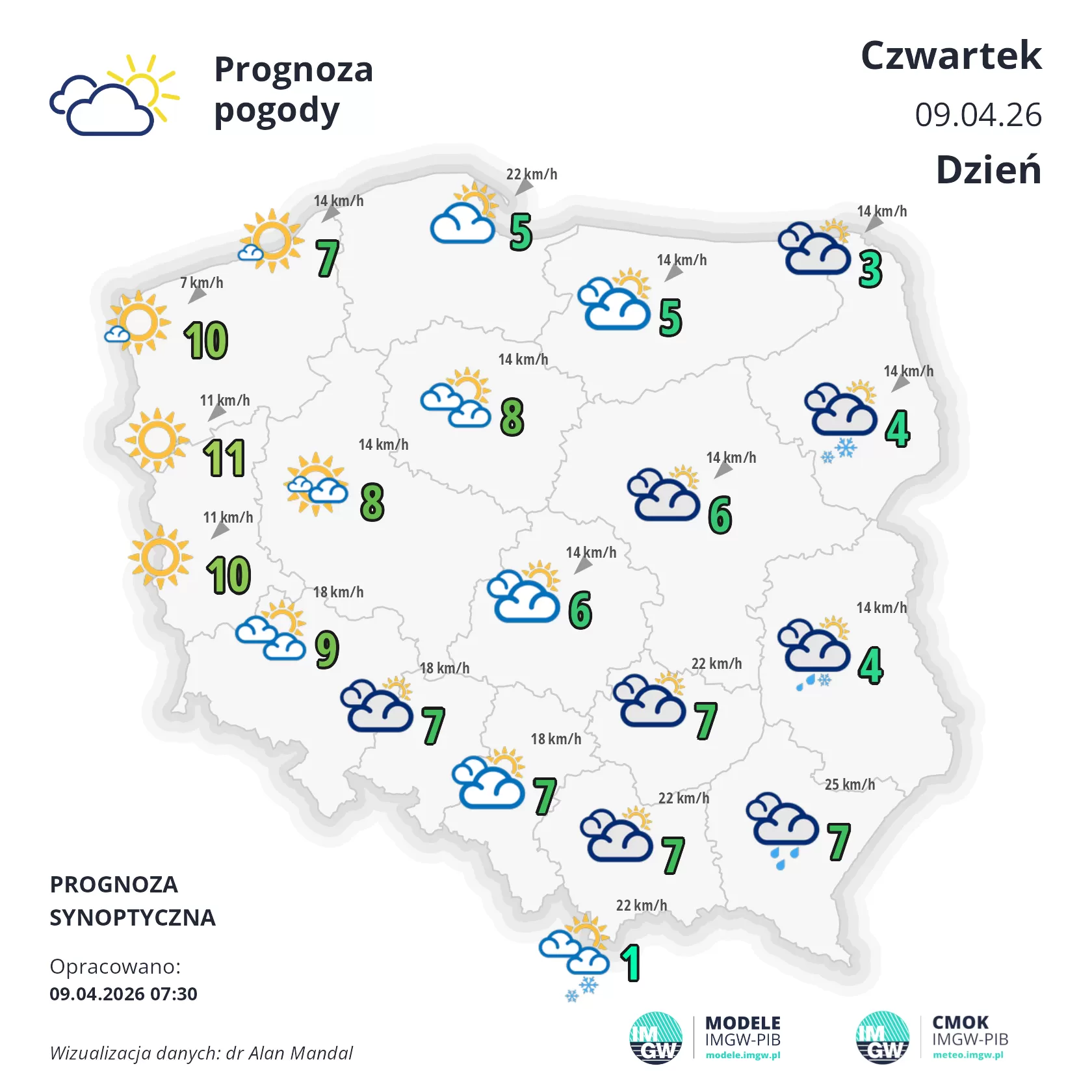 Mapa Pogodowa Polski 9 Kwietnia 2026