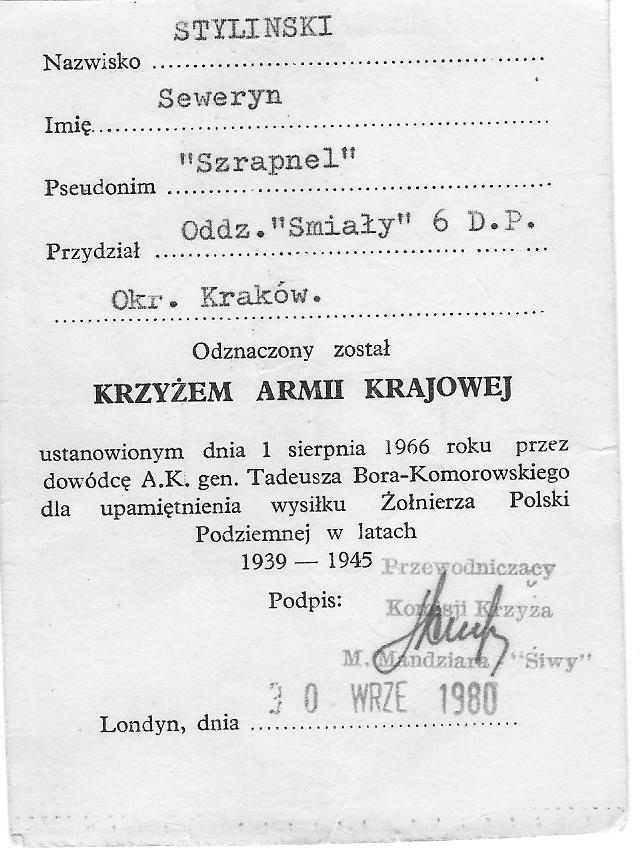 Krzyż Ak Po Raz Pierwszy