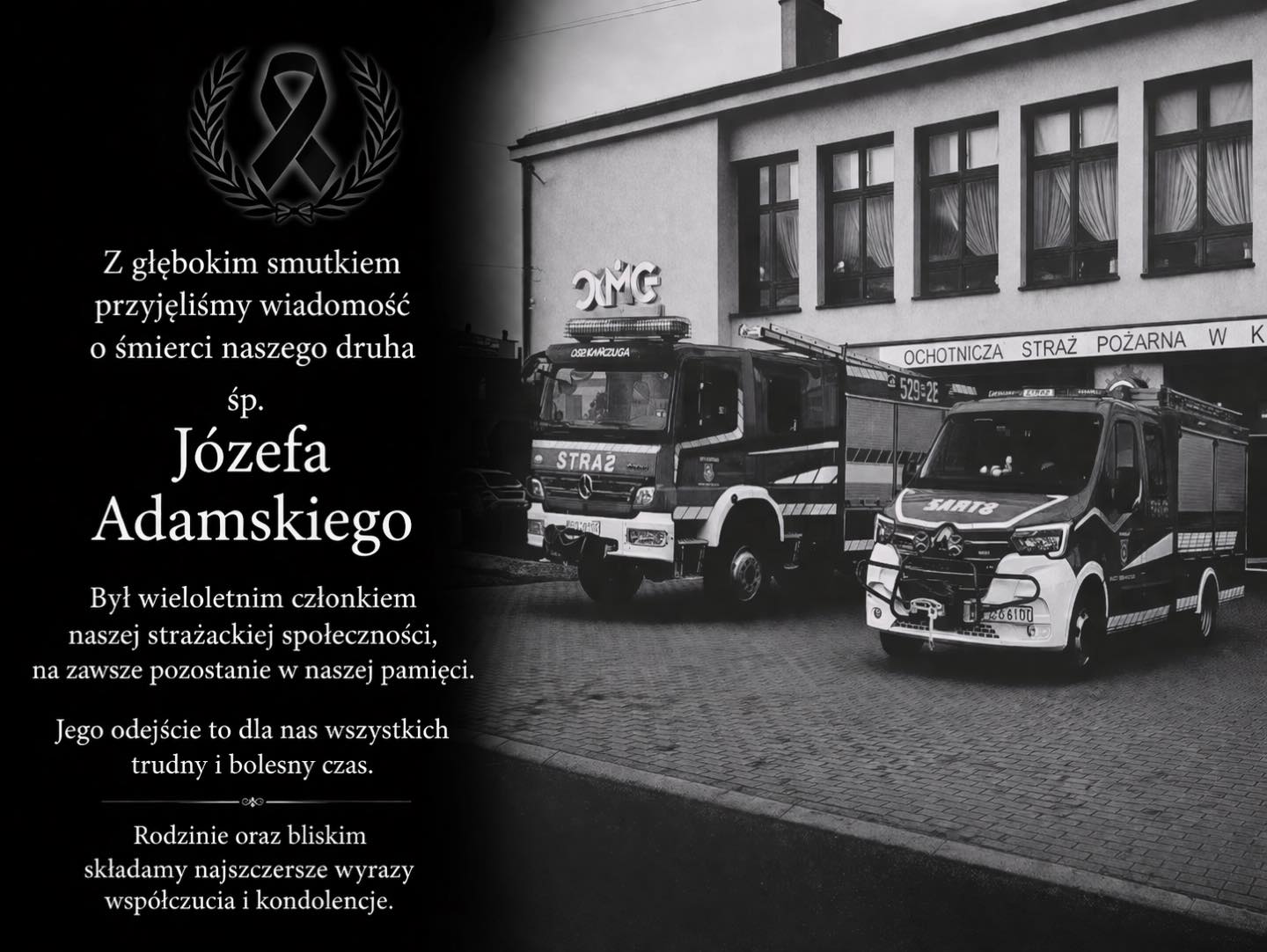 Odszedł Druh J&oacute;zef Adamski Z Osp Kańczuga