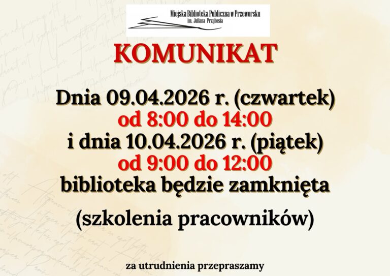 Komunikat Biblioteki Miejskiej w Przeworsku