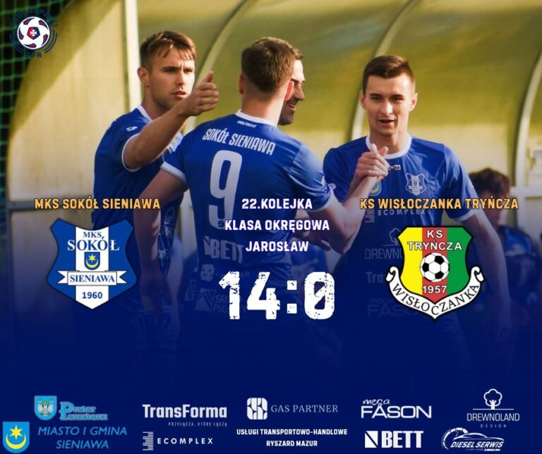 Sokół Sieniawa pokonał Wisłoczankę Tryńcza 14:0