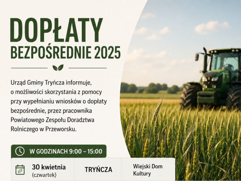 Dopłaty bezpośrednie w Gminie Tryńcza 2026