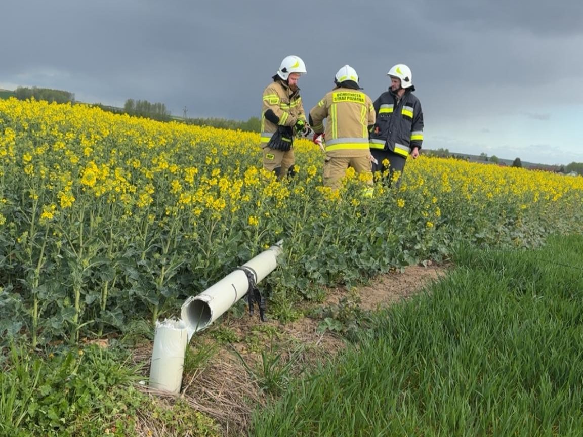 Strażacy Usuwali Złamane Słupy W Krzeczowicach