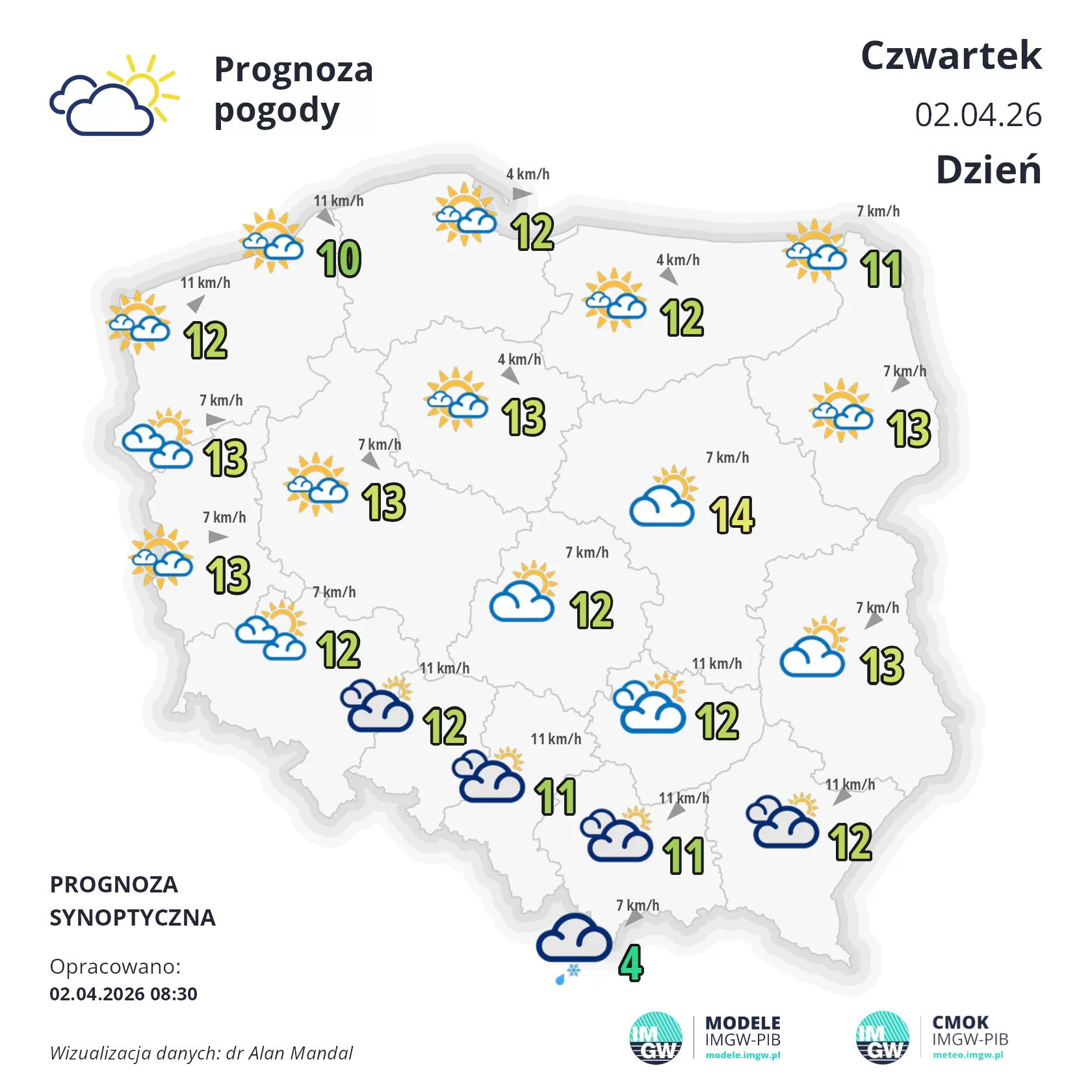 Mapa Pogodowa Polski 2 Kwietnia 2026