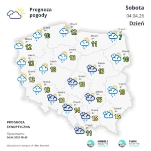 Prognoza pogody 4 kwiecień 2026
