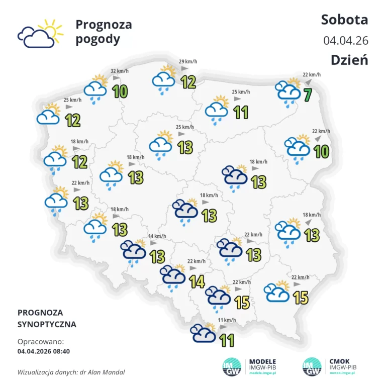 Prognoza pogody 4 kwiecień 2026