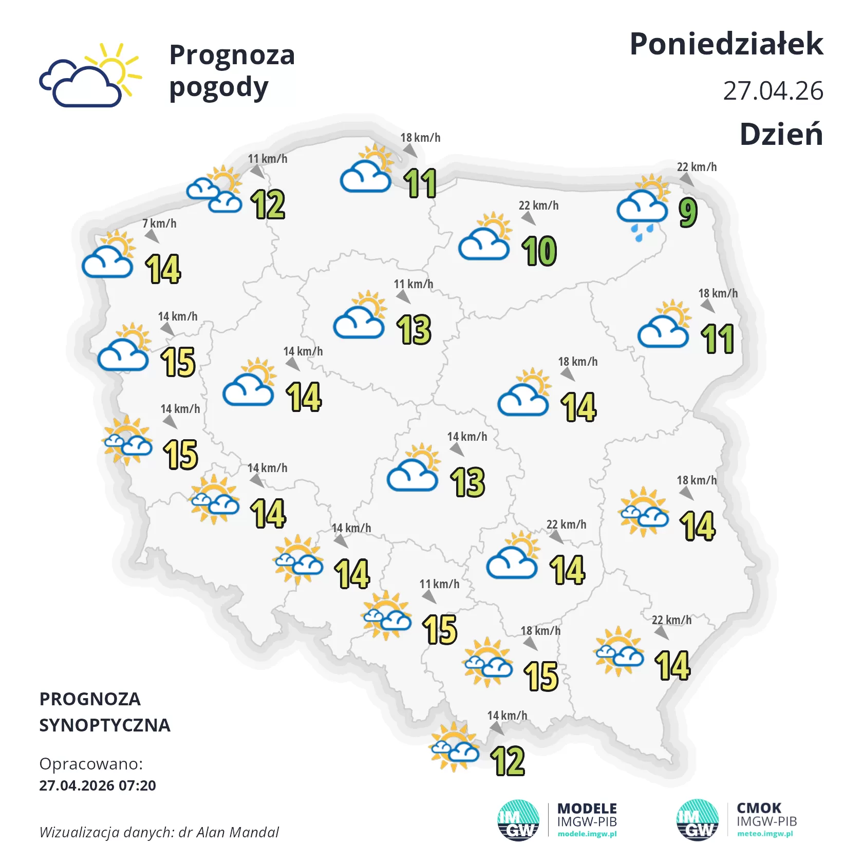 Mapa Pogodowa Polski 27 Kwietnia 2026