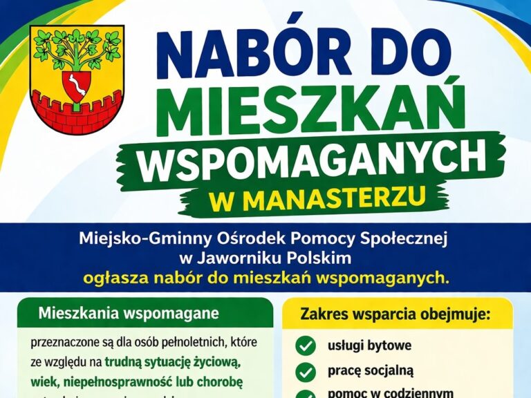 Nabór do mieszkań wspomaganych w Manasterzu