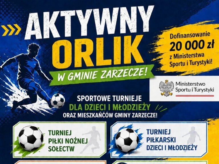 Gmina Zarzecze otrzymała 20 000 zł z Ministerstwa Sportu na projekt "Aktywny Orlik"