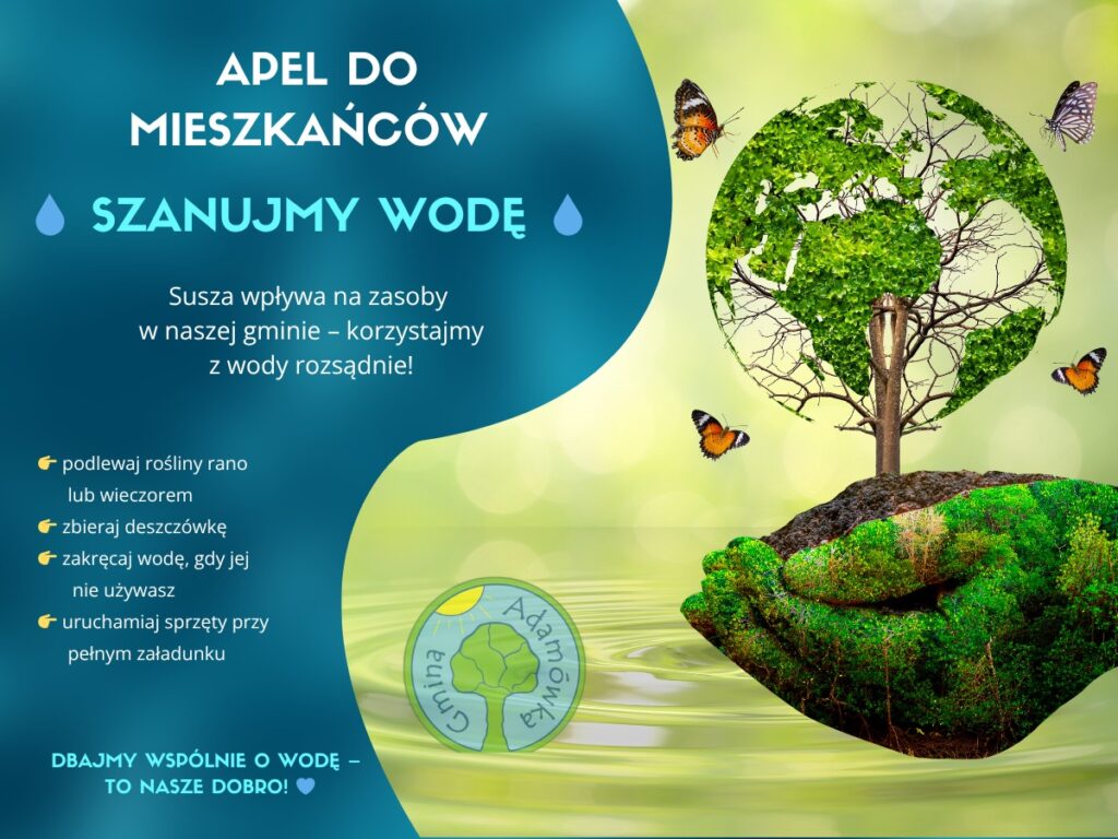 Adamówka apeluje o oszczędność wody