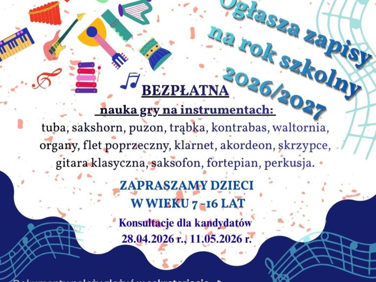 Ruszyły zapisy do Szkoły Muzycznej w Kańczudze na rok 2026/2027