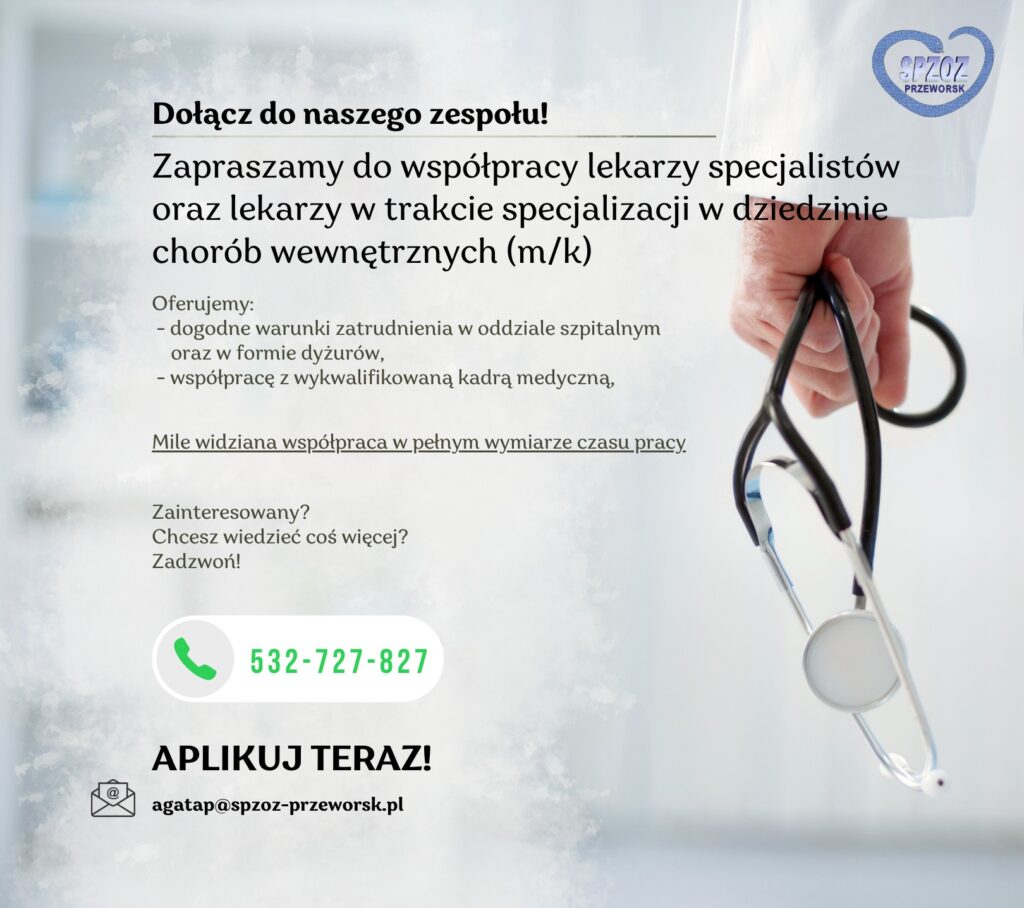 Szpital w Przeworsku pilnie poszukuje internistów