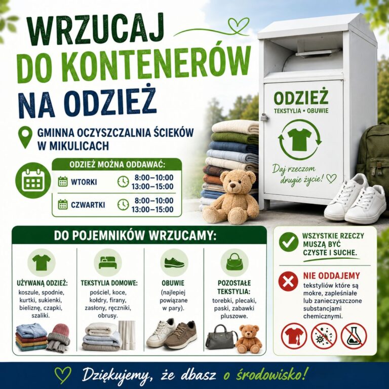 Robisz porządki w szafie? Gmina Gać uruchomiła specjalne punkty zbiórki odzieży