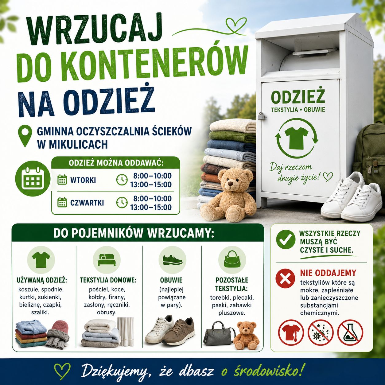 Robisz Porządki W Szafie? Gmina Gać Uruchomiła Specjalne Punkty Zbi&oacute;rki Odzieży