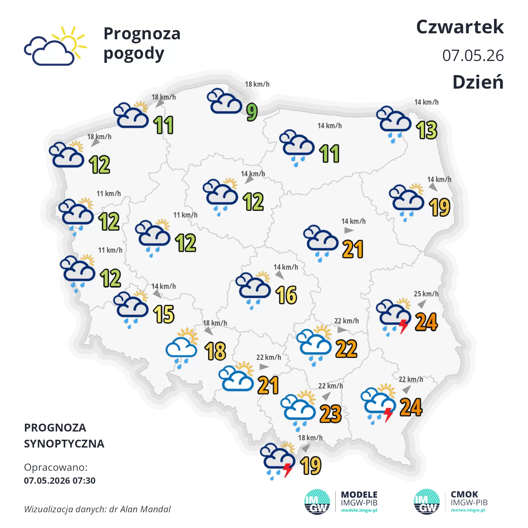 Mapa Pogodowa Polski 7 Maja 2026