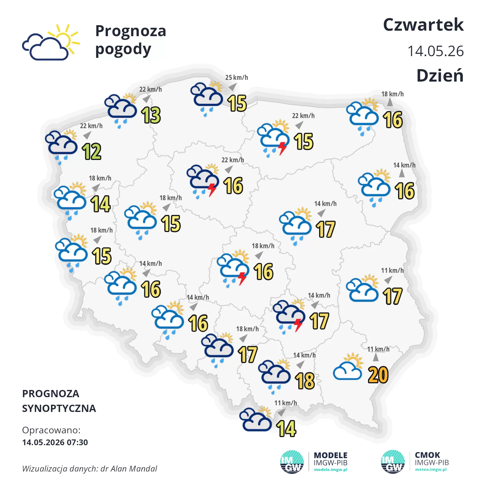 Mapa Pogodowa Polski 14 Maja 2026