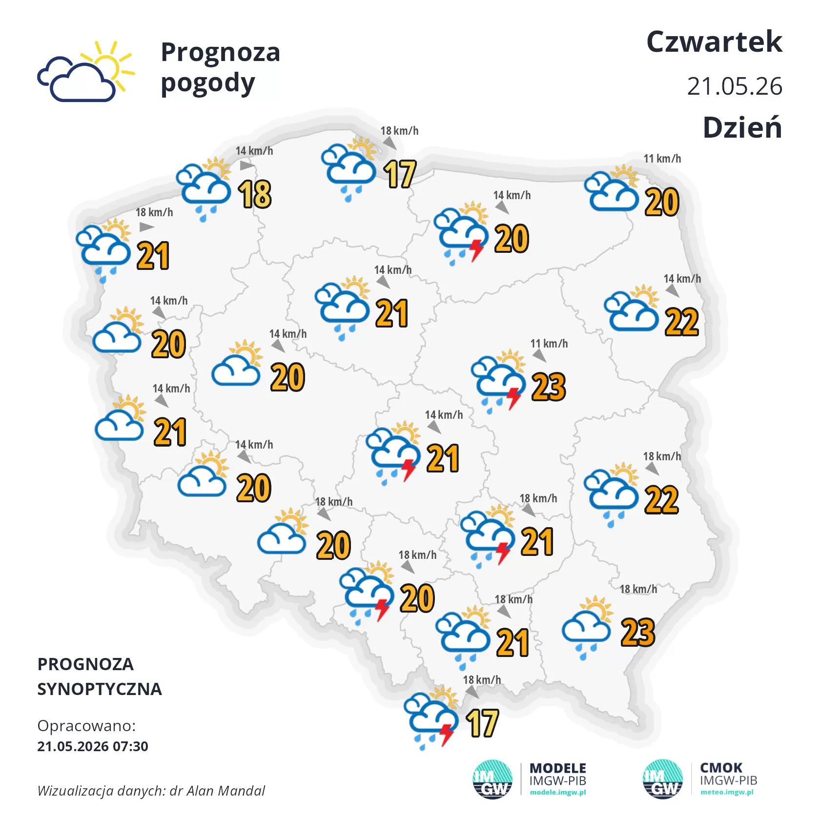 Lokalna Gazeta Internetowa 10 Mapa Pogodowa Polski 21 Maja 2026