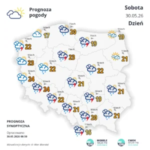MApa pogodowa Polski 30 maja 2026